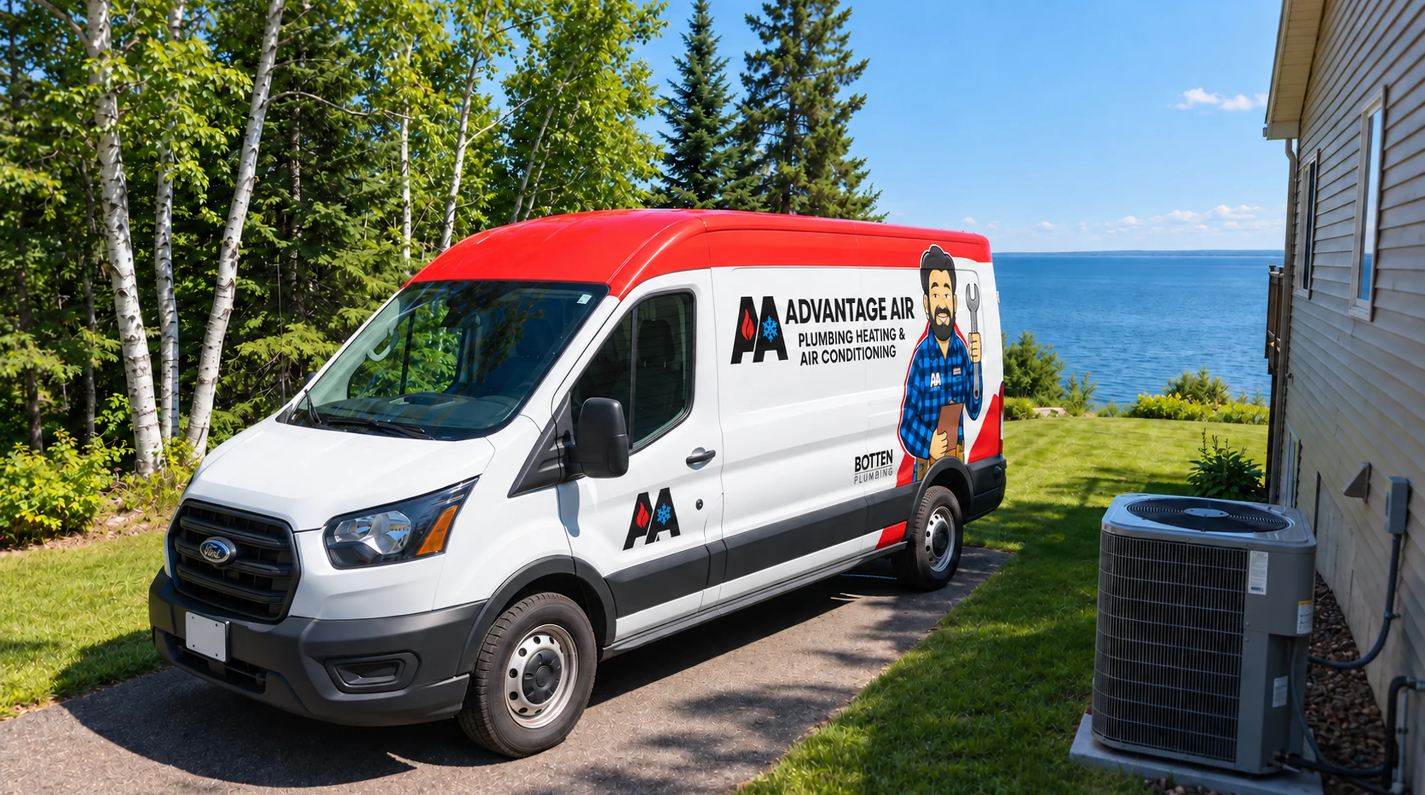 Advantage Air van arriving at a Twin Ports home
