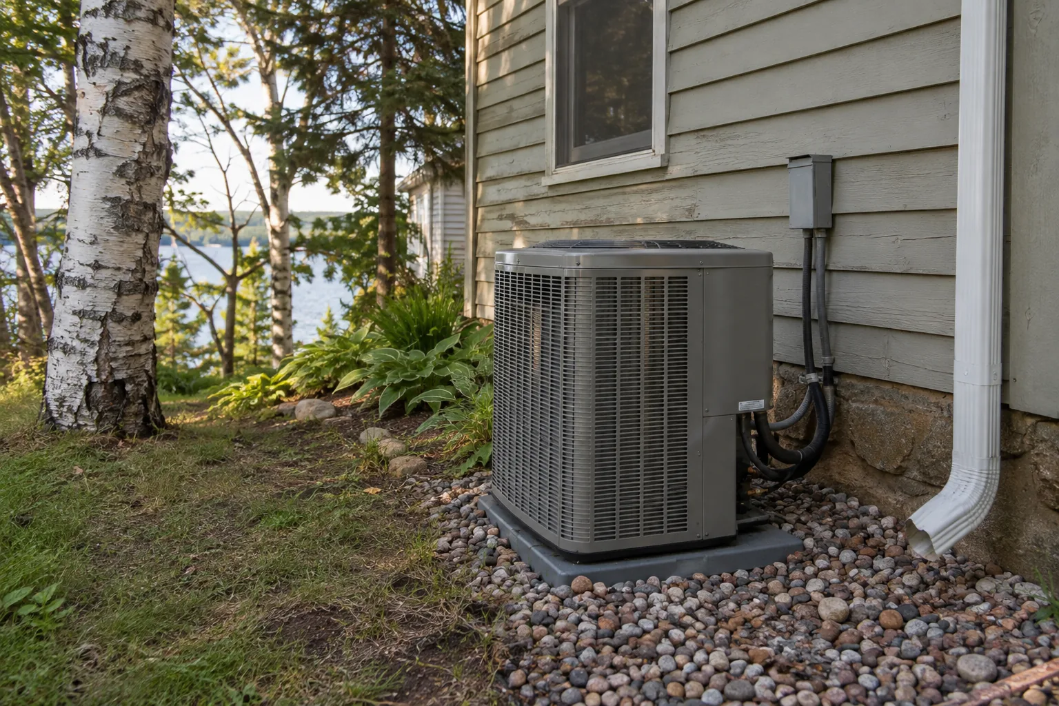 Furnace, coil and ducting in a Northland basement
